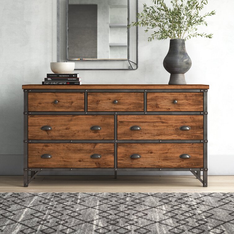 Industrial wood deals dresser